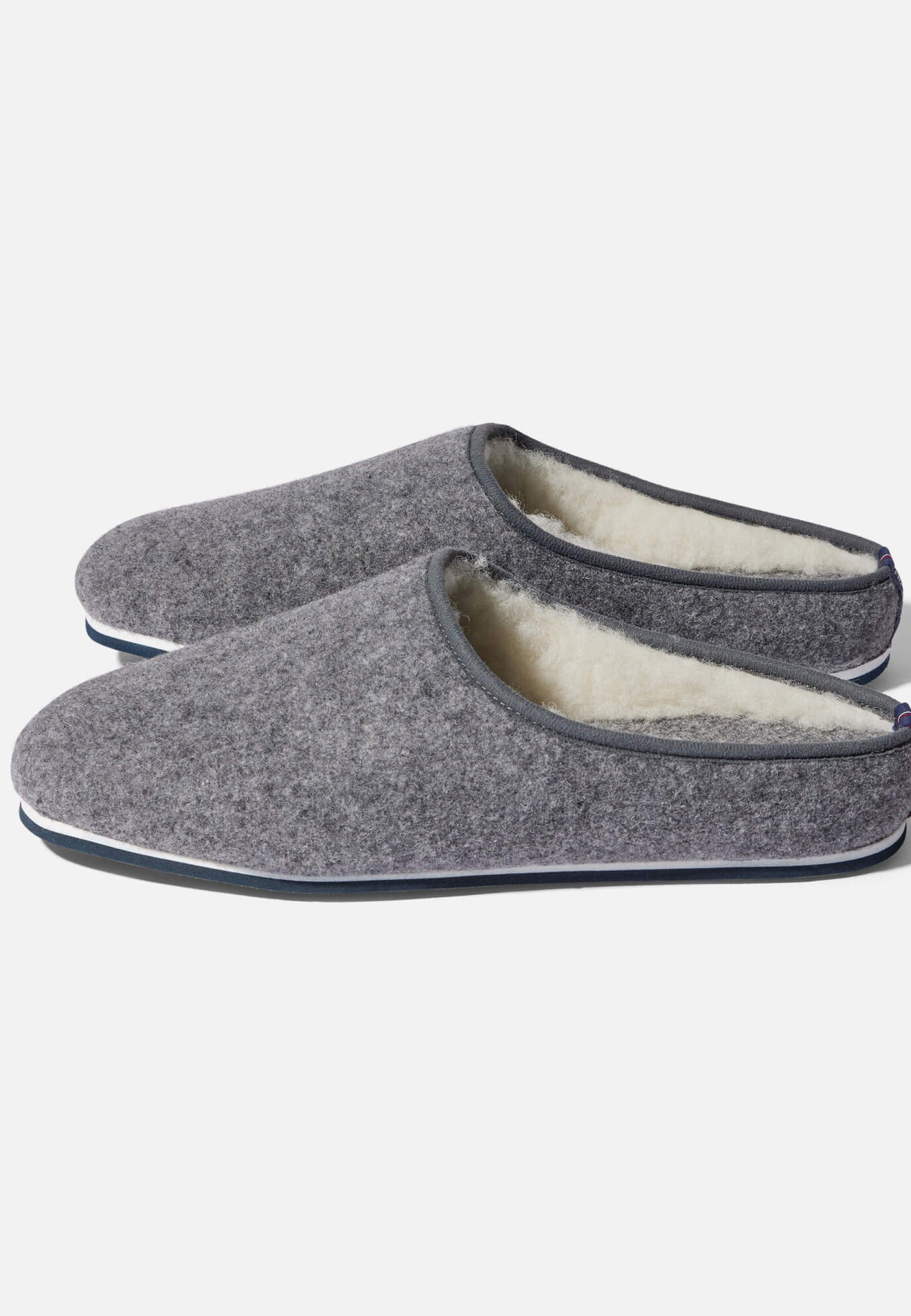 Chaussons d'intérieur en laine - Claude Gris Chiné
