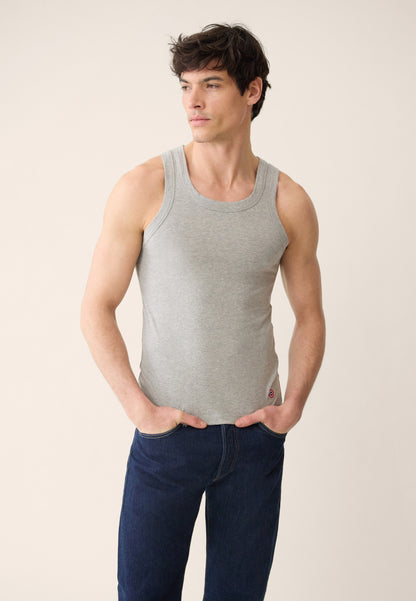 Pack of 2 Cotton Tank Tops - Fulminant Khaki Veronese Heather Grey Tank Tops
