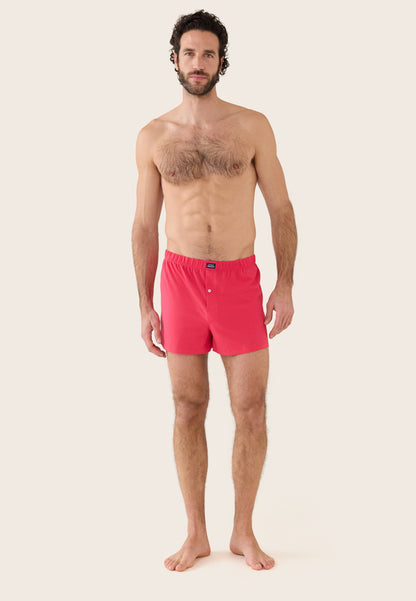 Pink cotton jersey boxer shorts - Fredo Rose Cerise