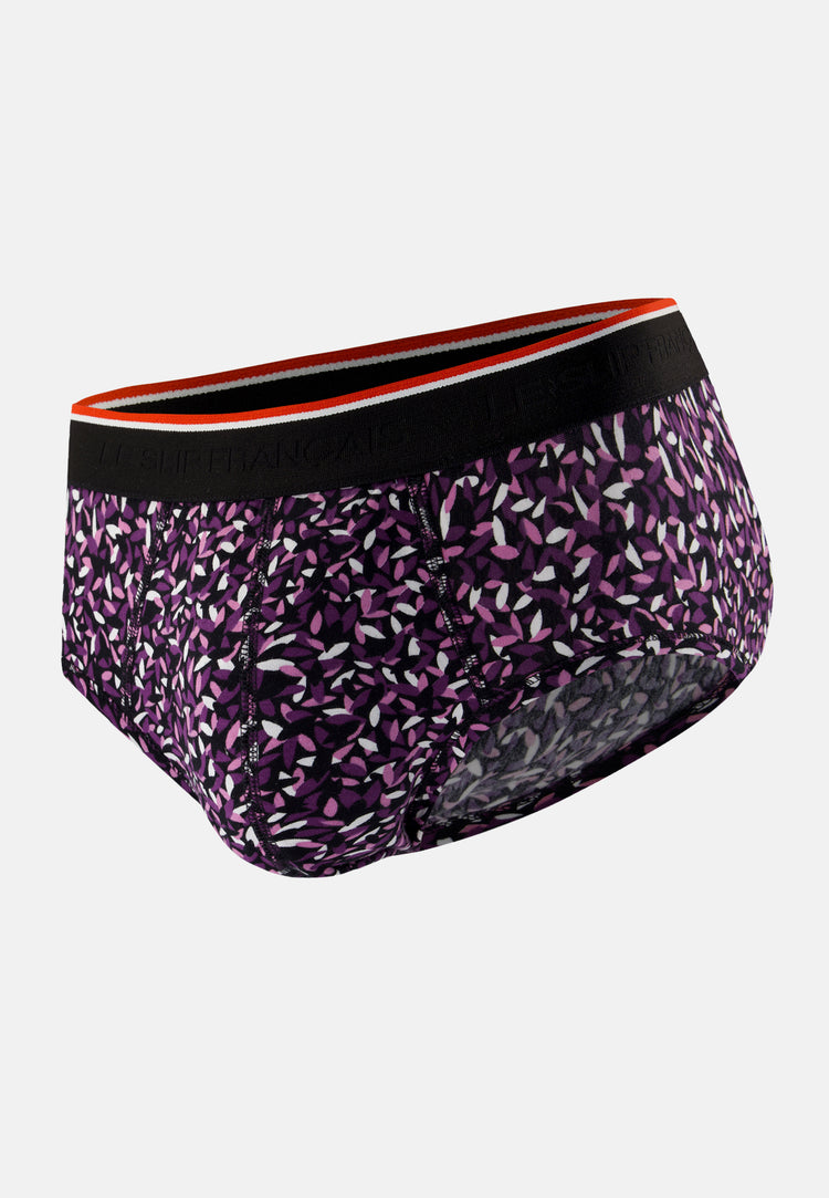 Slip imprimé gavotte prune en coton - Terrible Gavotte Prune - Le Slip Français - 1