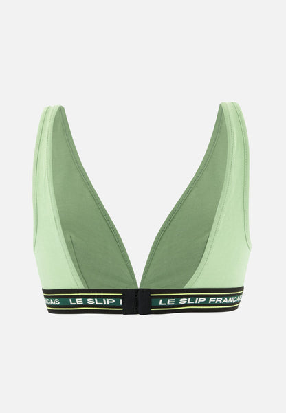 Soutien-gorge triangle vert en coton - Séduisante Vert Sauge