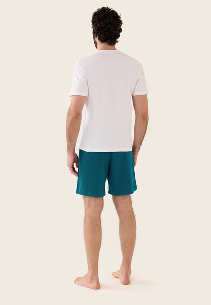 Ensemble pyjama t-shirt et short en coton - Ensemble de pyjama Formidable Marine Invincible Bleu Canard