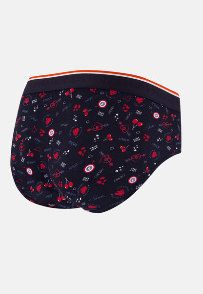 Navy blue cotton cherry briefs - Terrible Cherry Marine