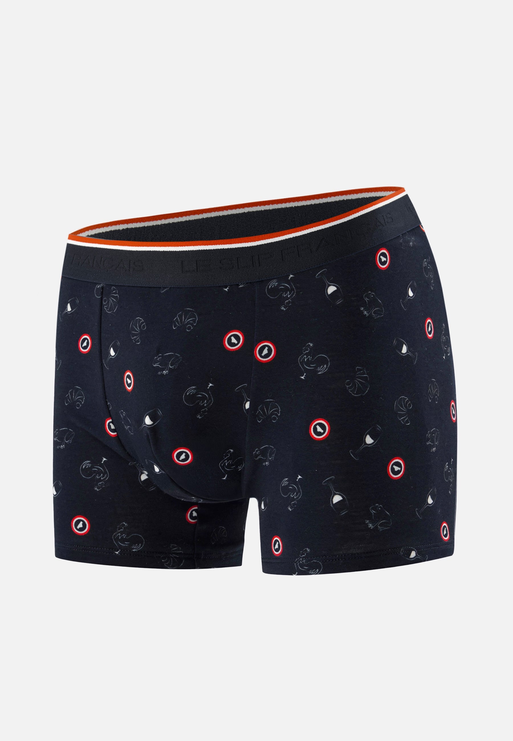 Boxer bleu à motifs français en coton - Redoutable La vie en slip