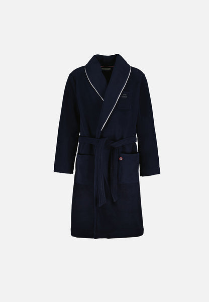Robe de chambre chaude homme bleu marine avec col châle - Devy En Polaire Marine Porte Bonheur