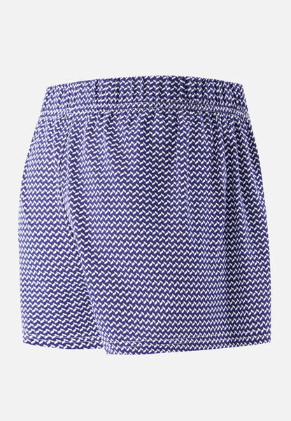 Caleçon à chevrons bleu blanc noir en jersey de coton - Fredo Chevron Bbn