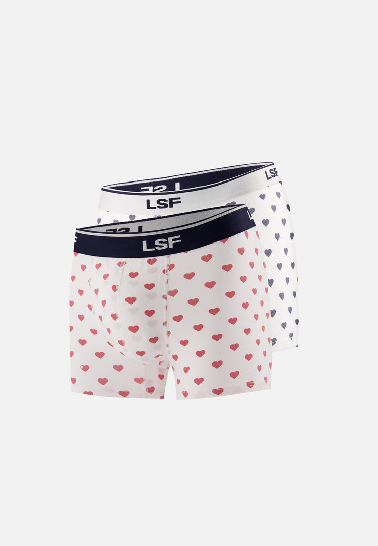 Marius Boxer Duo Pack Red Heart Navy Heart - Le Slip Français - 1