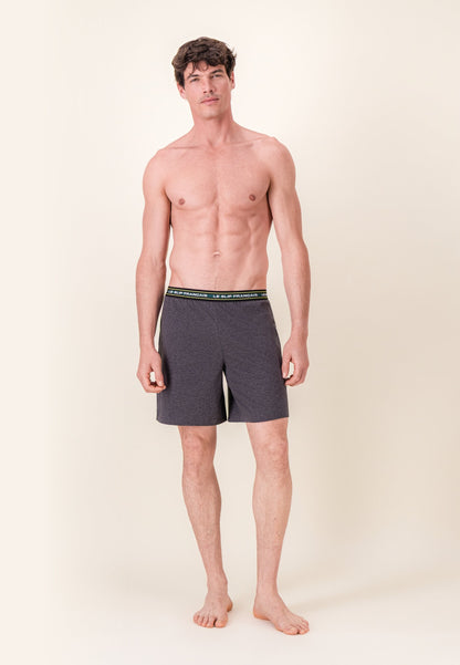 Bas de pyjama court gris en coton - Invincible Gris Anthracite