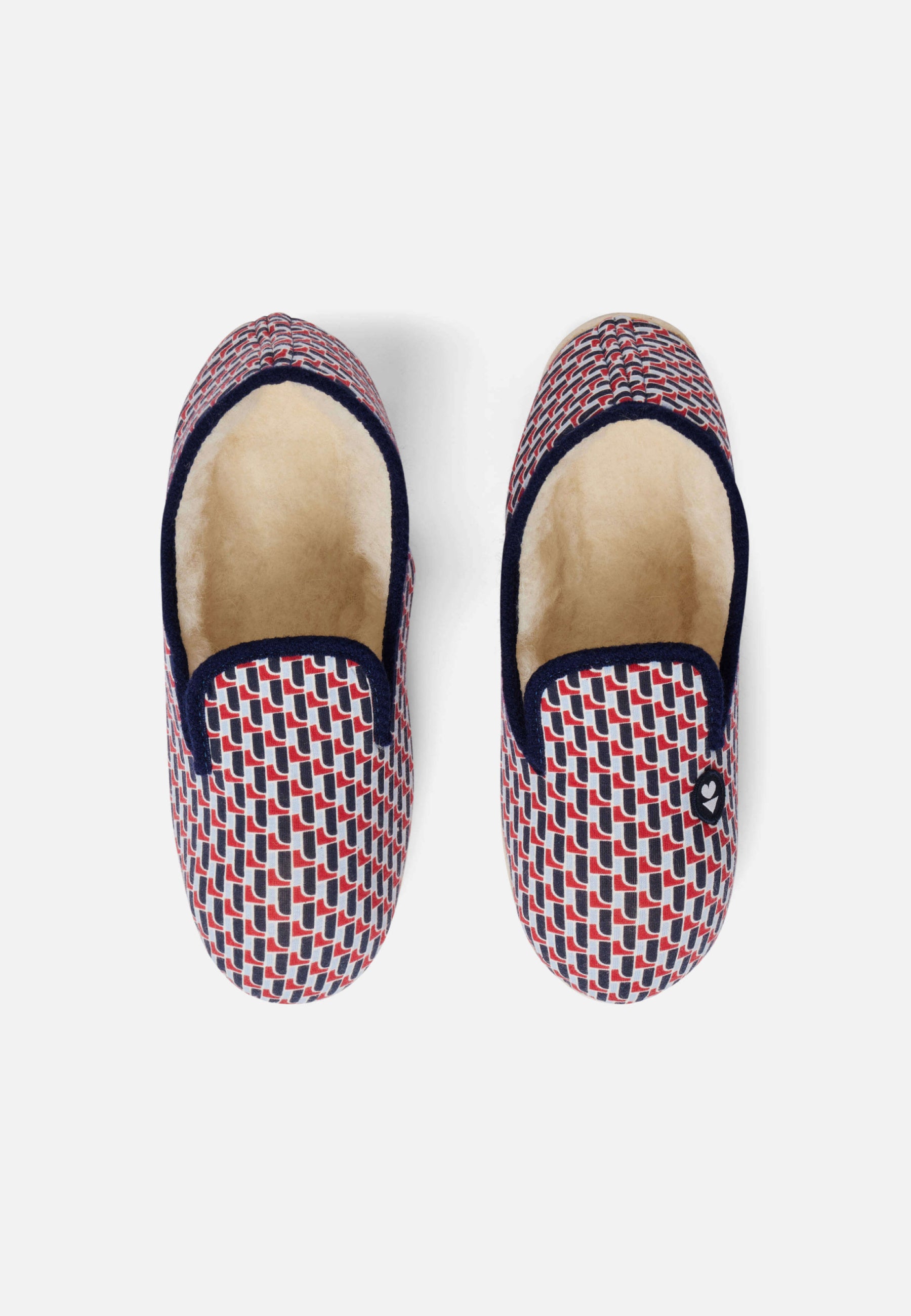Chaussons d'intérieur en laine - Pantoufles Petit Pont Rouge