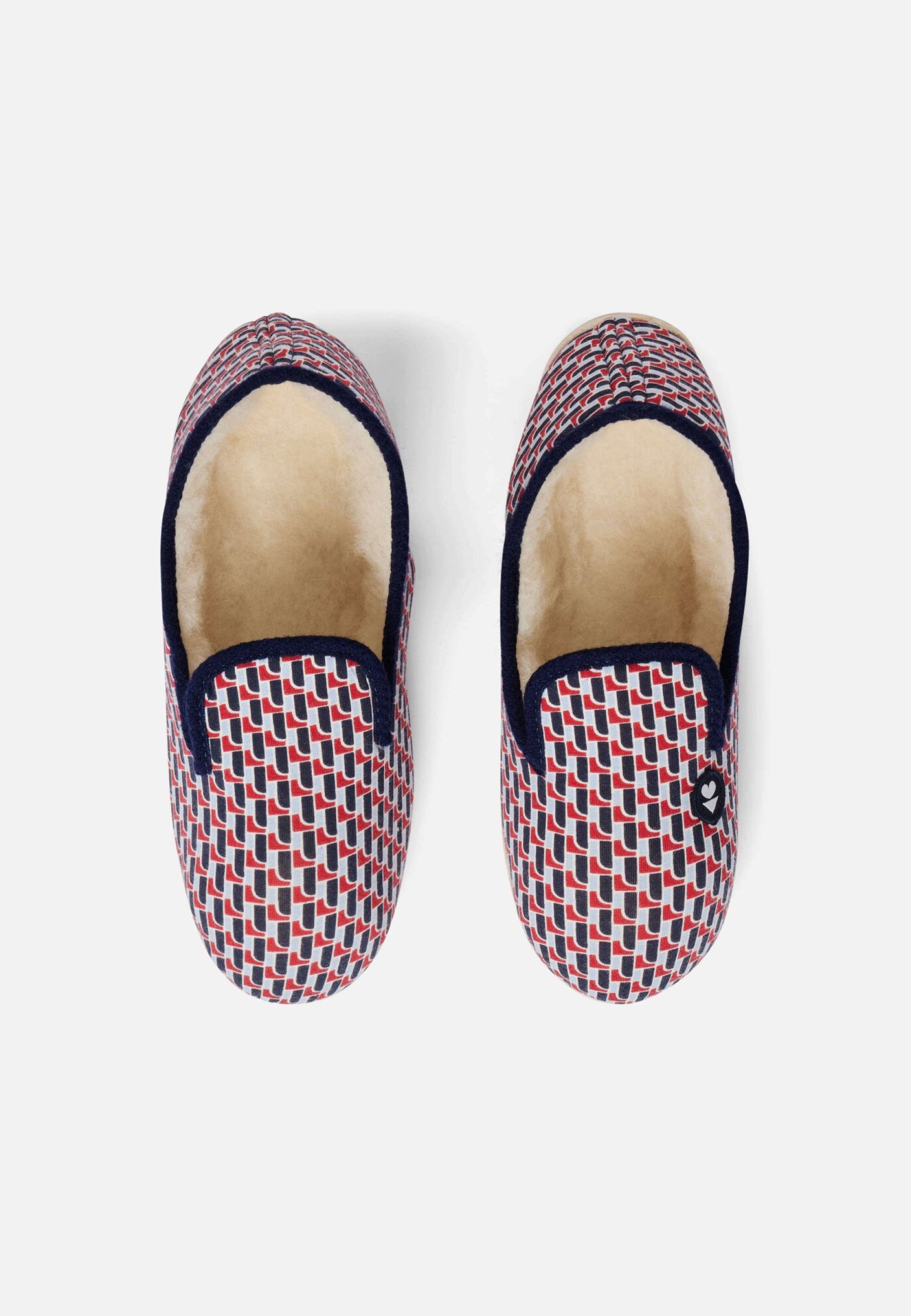 Chaussons d'intérieur en laine - Pantoufles Petit Pont Rouge