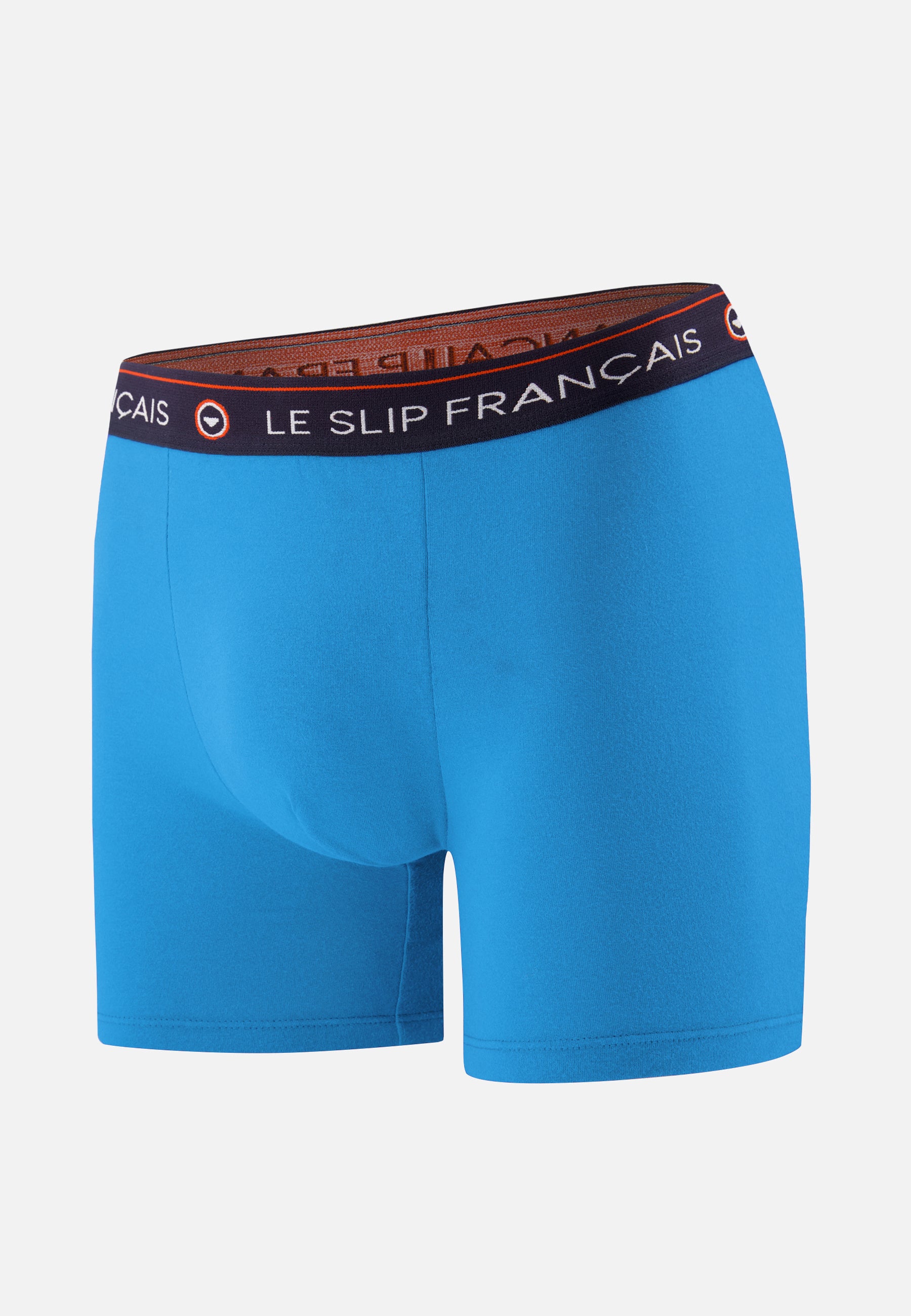 Boxer long en coton - Redoutable Long Bleu Fluo