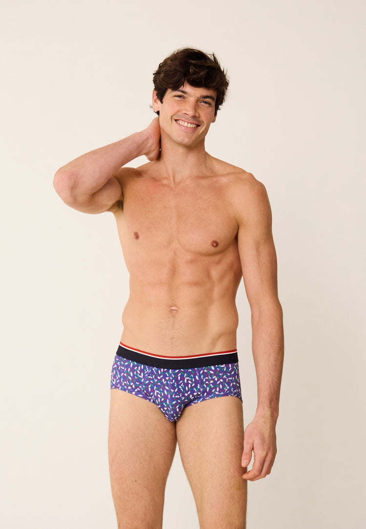 Lot de 7 slips en coton - Slips Marine Tulipe Purple Blanc Cami Tournesol Bleu Eblouissant Gavotte Purple Emeraude - Le Slip Français - 8