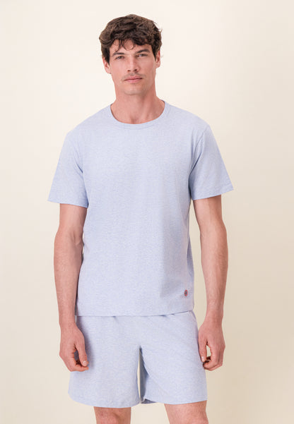 T-shirt à manches courtes bleu en coton - Formidable Bleu Ciel Chine