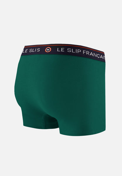Boxer vert foncé en coton - Redoutable Vert Sapin Porte Bonheur