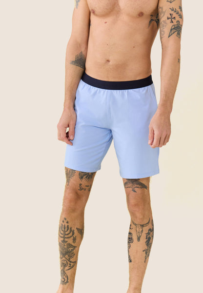 Ensemble de pyjama t-shirt et short en coton - Ensemble Pyjama Yvan Bleu ciel