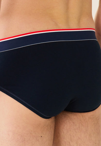 Embroidered cotton briefs - Terrible Navy Heart Dad