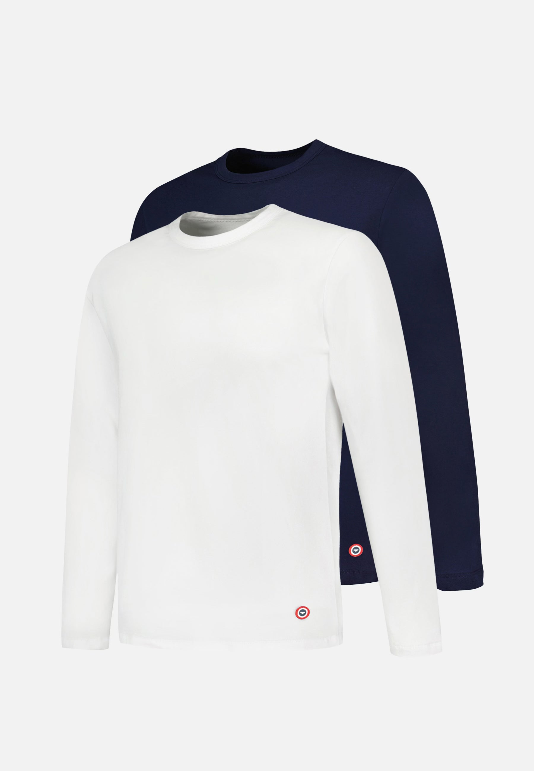 Lot de 2 T-shirts manches longues en coton - T-Shirts Manches Longues Superbe Blanc Marine