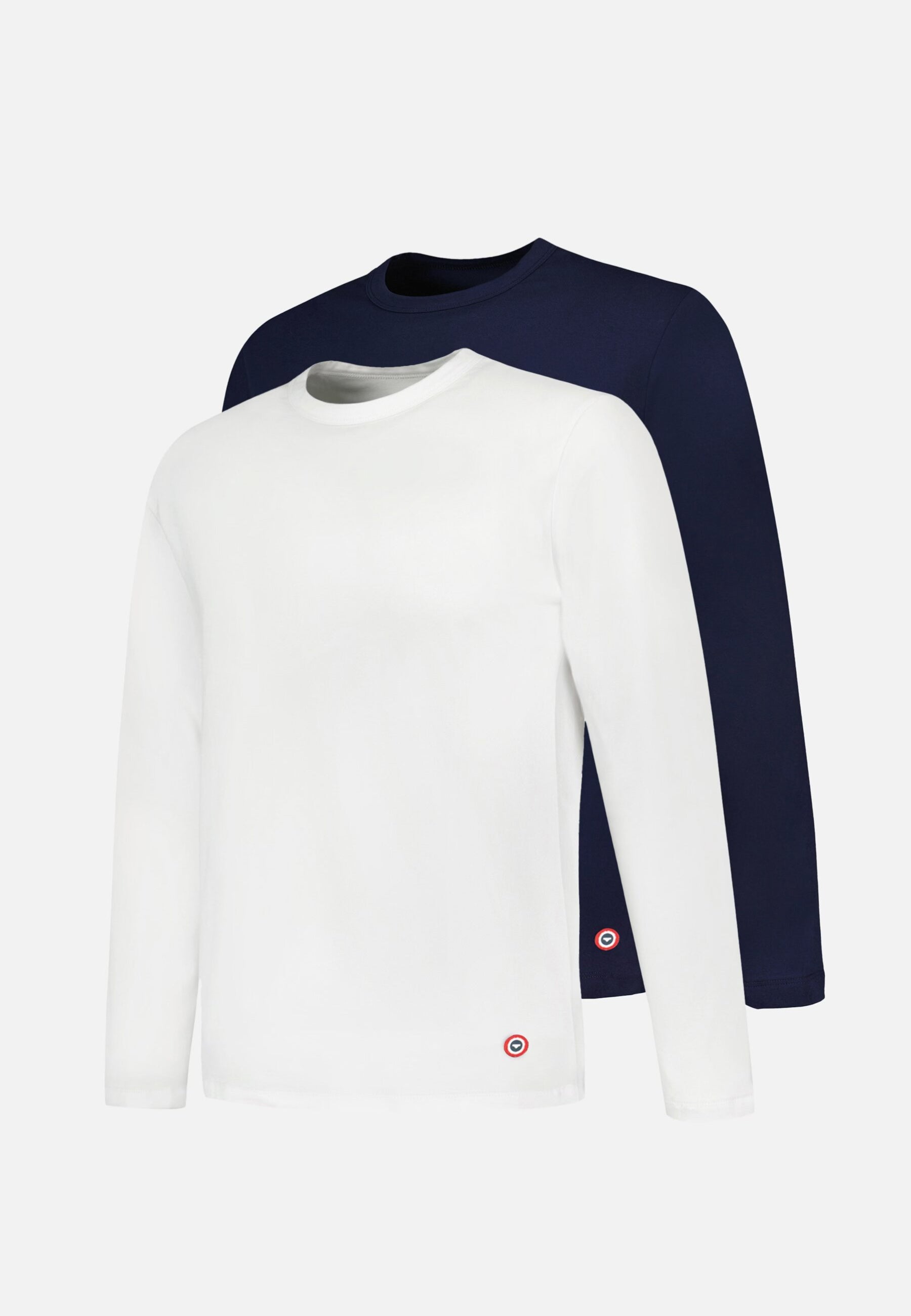 Lot de 2 T-shirts manches longues en coton - T-Shirts Manches Longues Superbe Blanc Marine