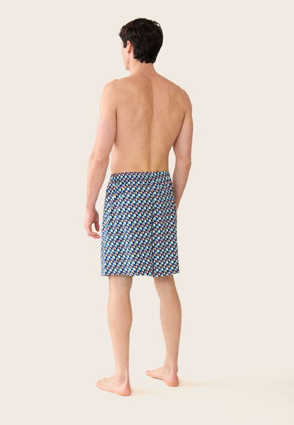 Bas de pyjamas court à motif corbusier en coton - Fredy Corbusier Vert Azur