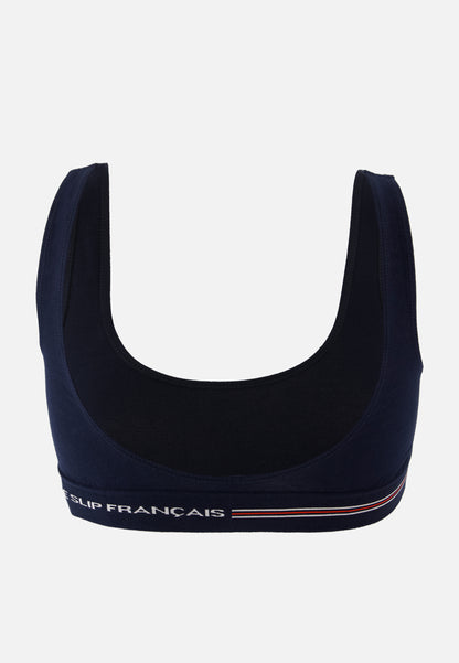 Seamless navy blue cotton bralette - Anais Marine