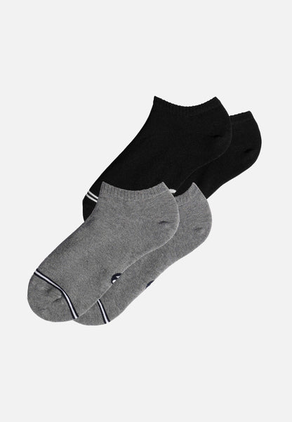 Lot de 2 paires de chaussettes basses noir et gris - Jo Duo Noir Gris