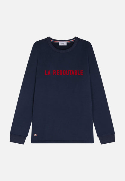 Sweat-shirt floqué en coton - La Cassandre Marine