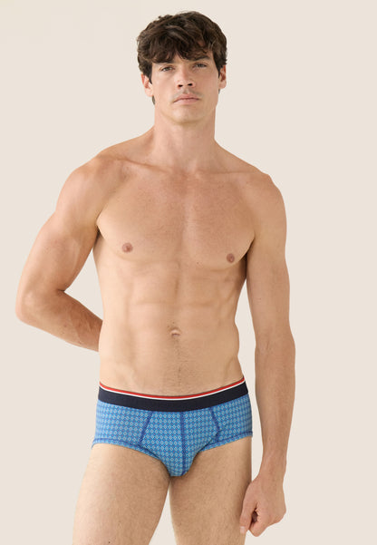 Blue printed cotton briefs - Terrible Harlequin Bleu