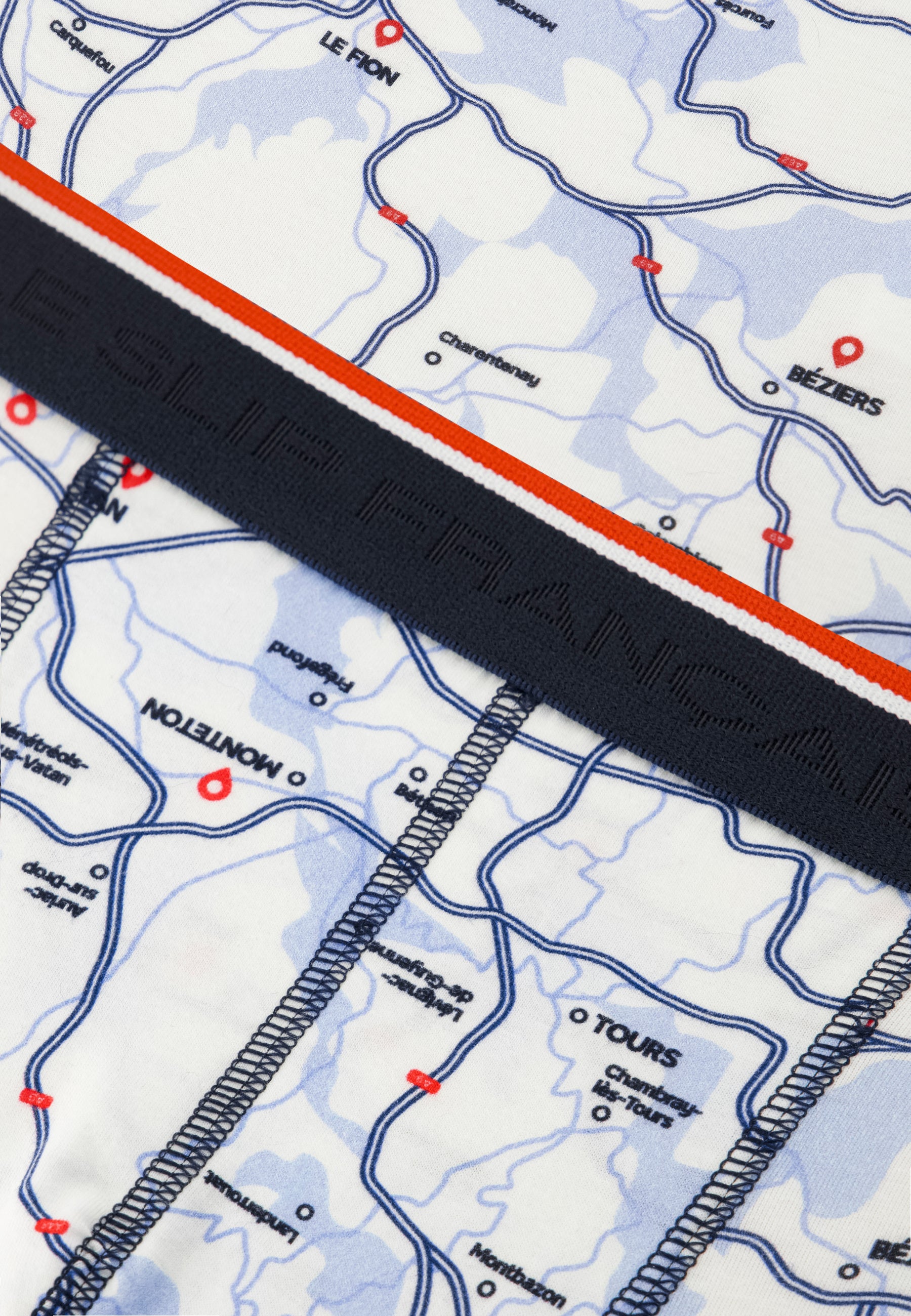 Boxer blanc à motifs français en coton - Marius La France en slip