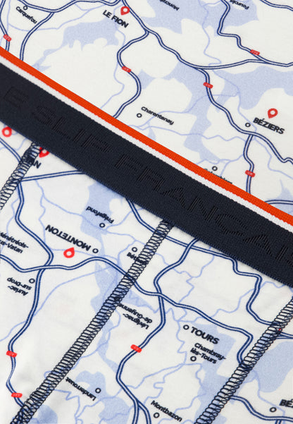 French-patterned white cotton boxers - Marius La France en slip