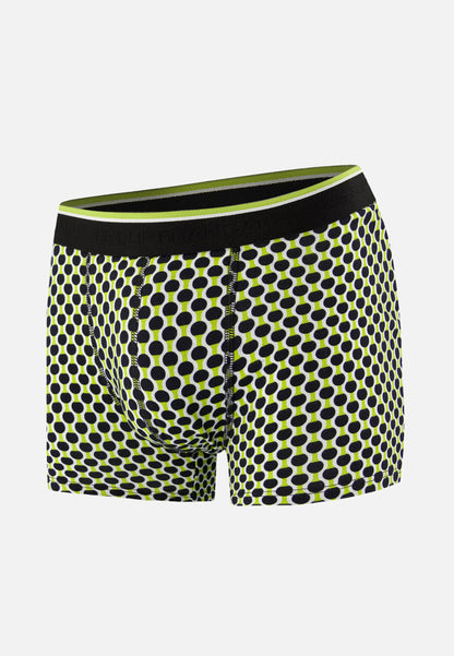 Boxer à motif raquettes jaune anis en coton - Marius Raquettes Jaune Anis