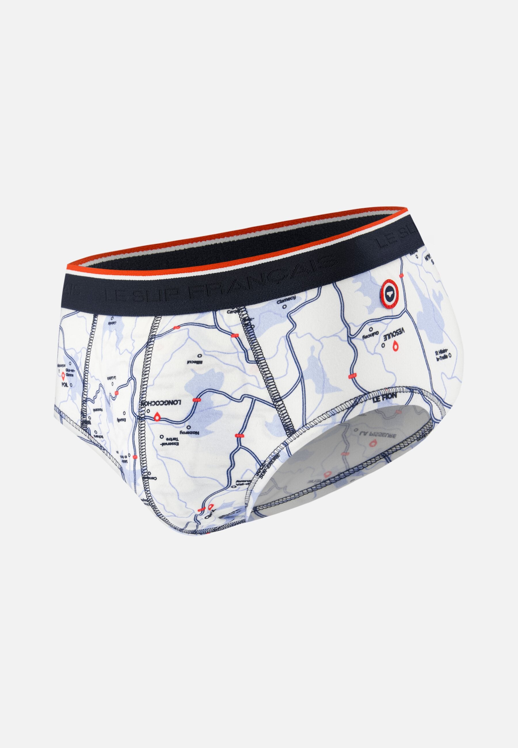 Slip blanc à motifs français en coton - Terrible La France En Slip