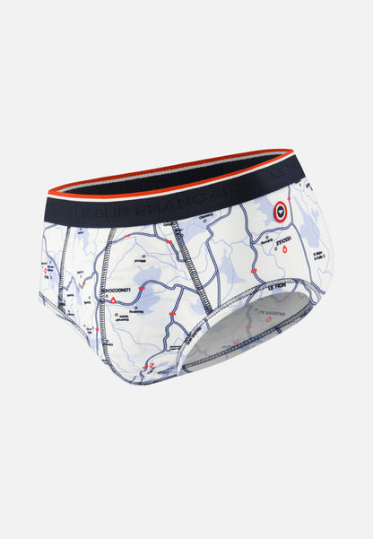 Slip blanc à motifs français en coton - Terrible La France En Slip