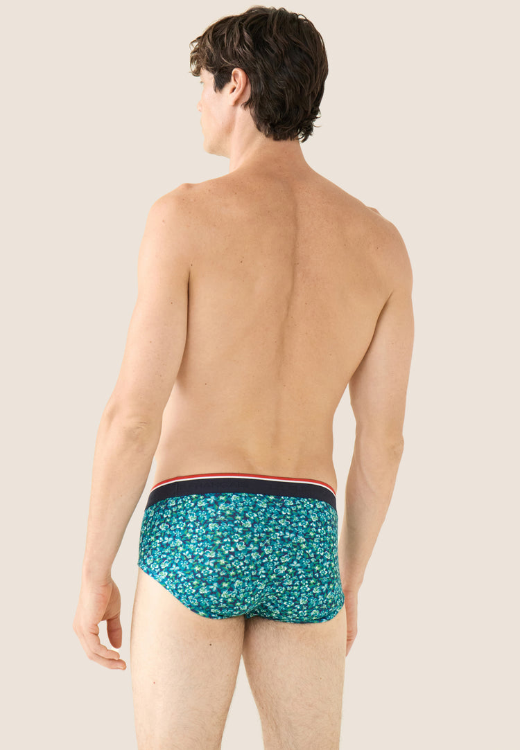 Slip imprimé à fleur vert menthe en coton - Terrible Hibiscus Mint Green - Le Slip Français - 3