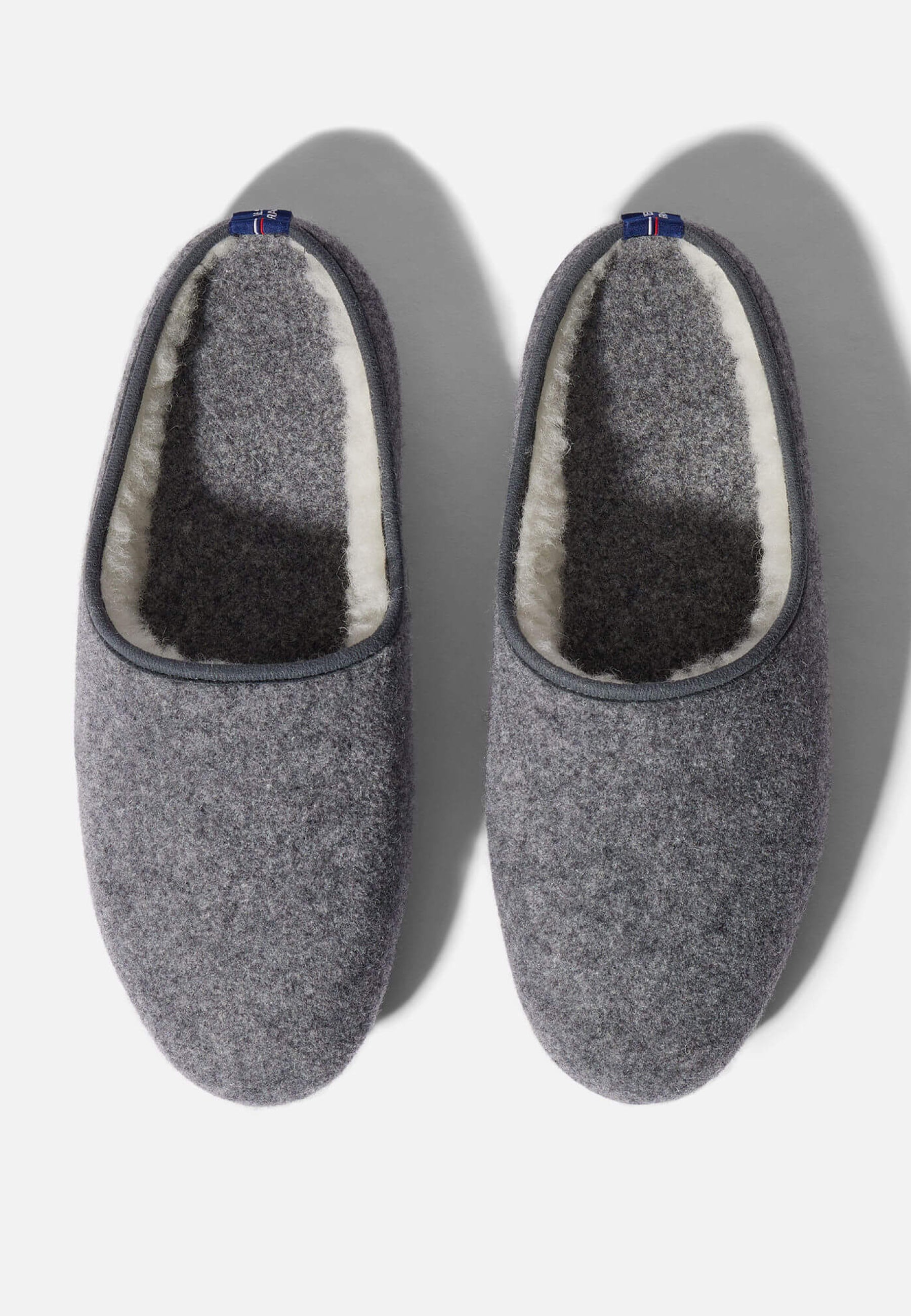 Chaussons d'intérieur en laine - Claude Gris Chiné