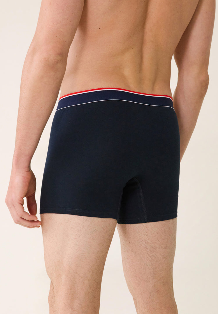 Lots de 2 boxers longs en coton - Boxers Marine Marinière - Le Slip Français - 3
