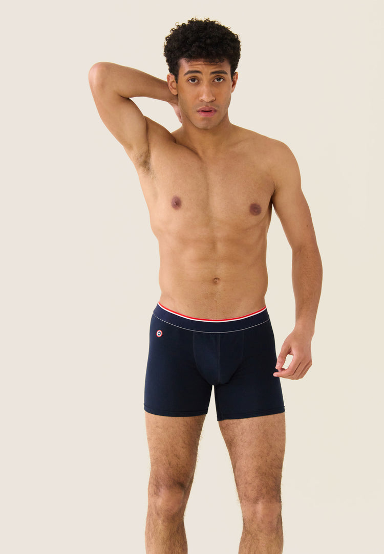 Lots de 2 boxers longs en coton - Boxers Marine - Le Slip Français - 2