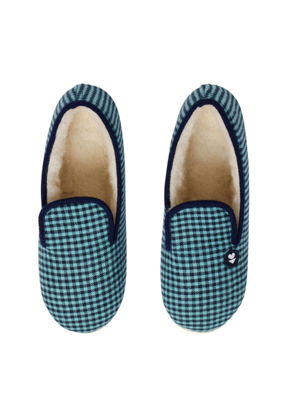 Chaussons en flanelle - Pantoufles Vichy Minéral