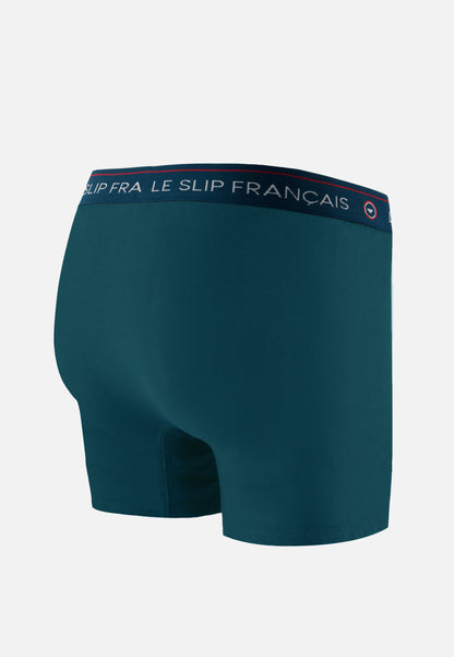 Boxer long bleu en coton - Redoutable Long Bleu Canard