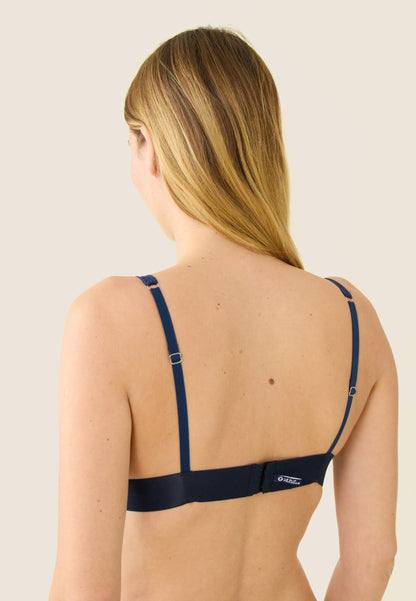 Soutien-gorge triangle sans armature bleu marine en dentelle - Agathe Marine