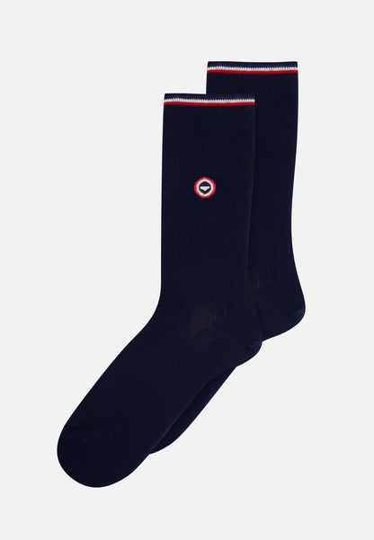 Lot de 3 chaussettes noir et bleu marine mi-hautes - Chaussettes Bleu Noir