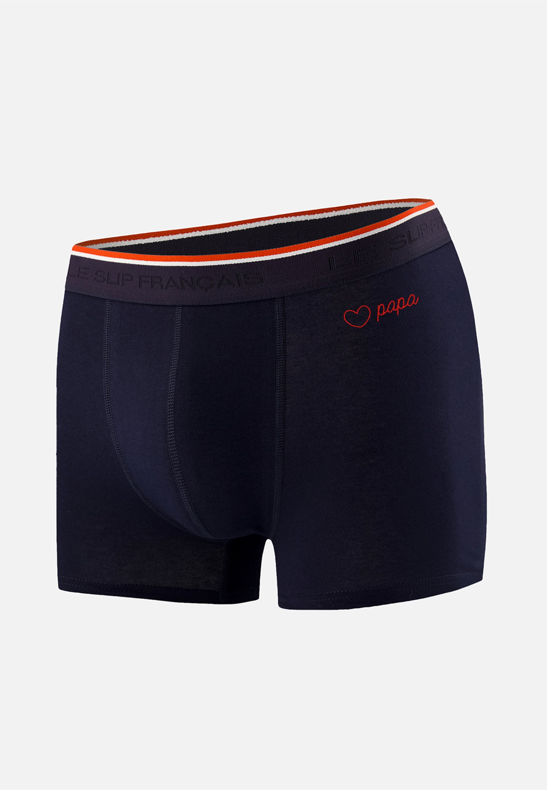 Embroidered cotton boxer shorts - Marius Marine Heart Dad