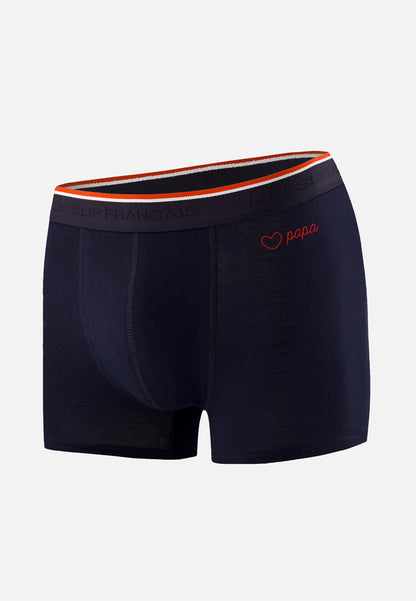 Embroidered cotton boxer shorts - Marius Marine Heart Dad