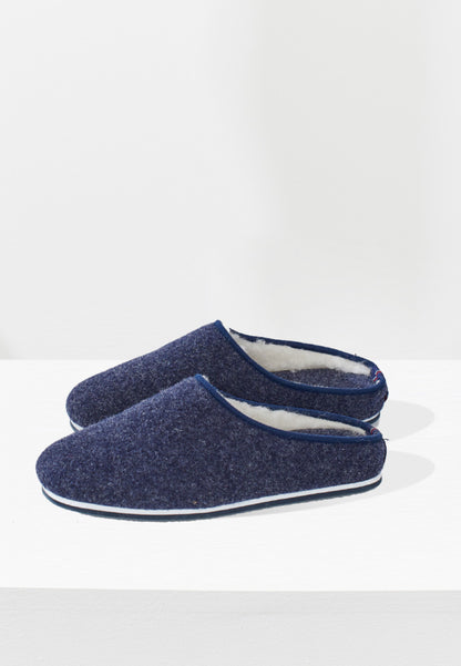 Chaussons d'intérieur en laine - Claude Marine
