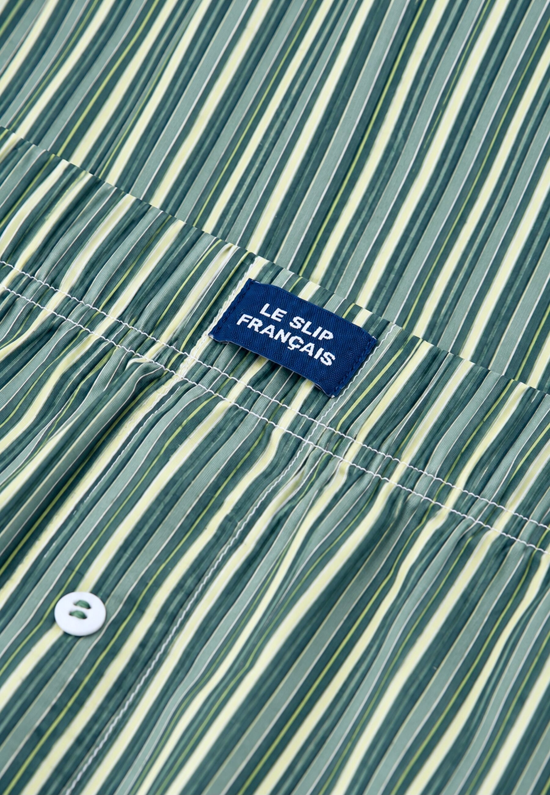 Caleçon à motif rayure matelas jaune anis en coton - Jacques Rayure Matelas Jaune Anis