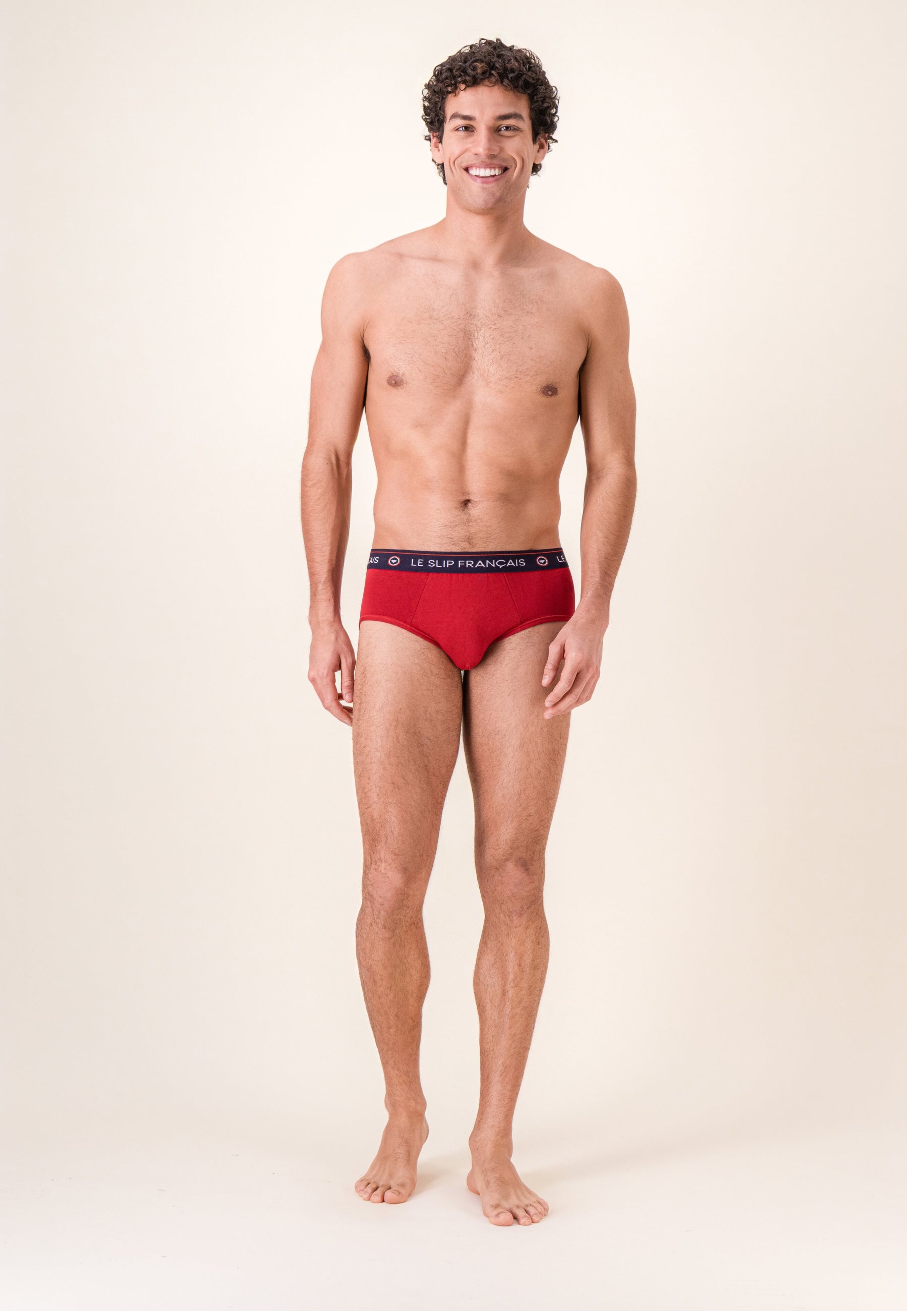 Lot de 3 slips en coton - Slips Marine Vie En Slip Rouge Marine