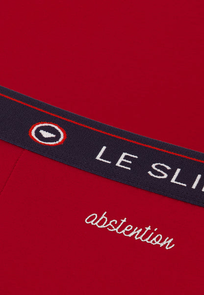 Boxer rouge en coton - Redoutable Rouge Cerise Brodé Abstention