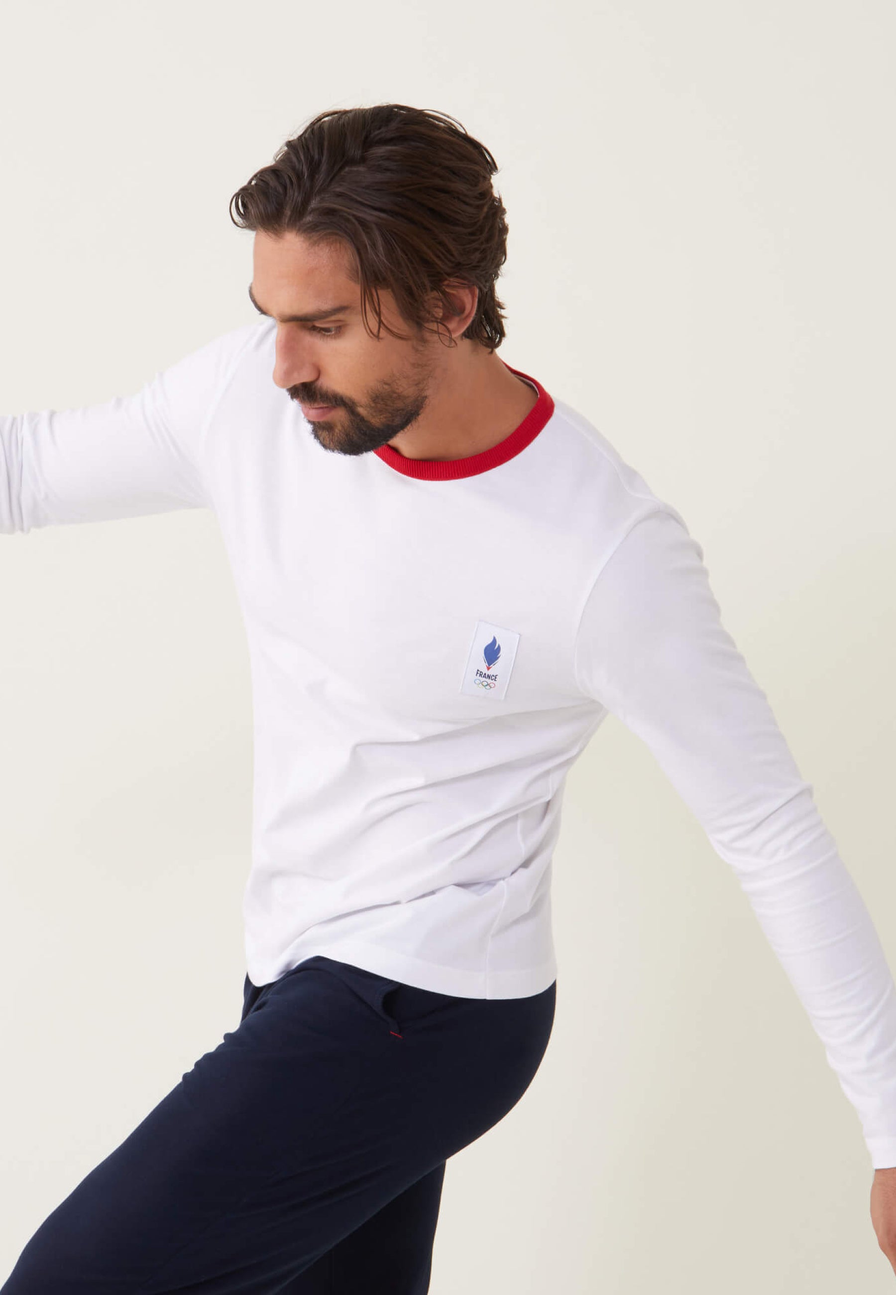 T-shirt manches longues en coton - Jeannot Blanc Equipe de France