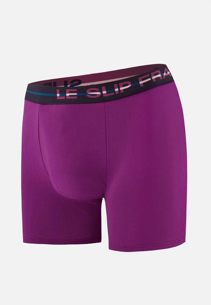 Boxer long violet en coton - Redoutable Long Violet Profond