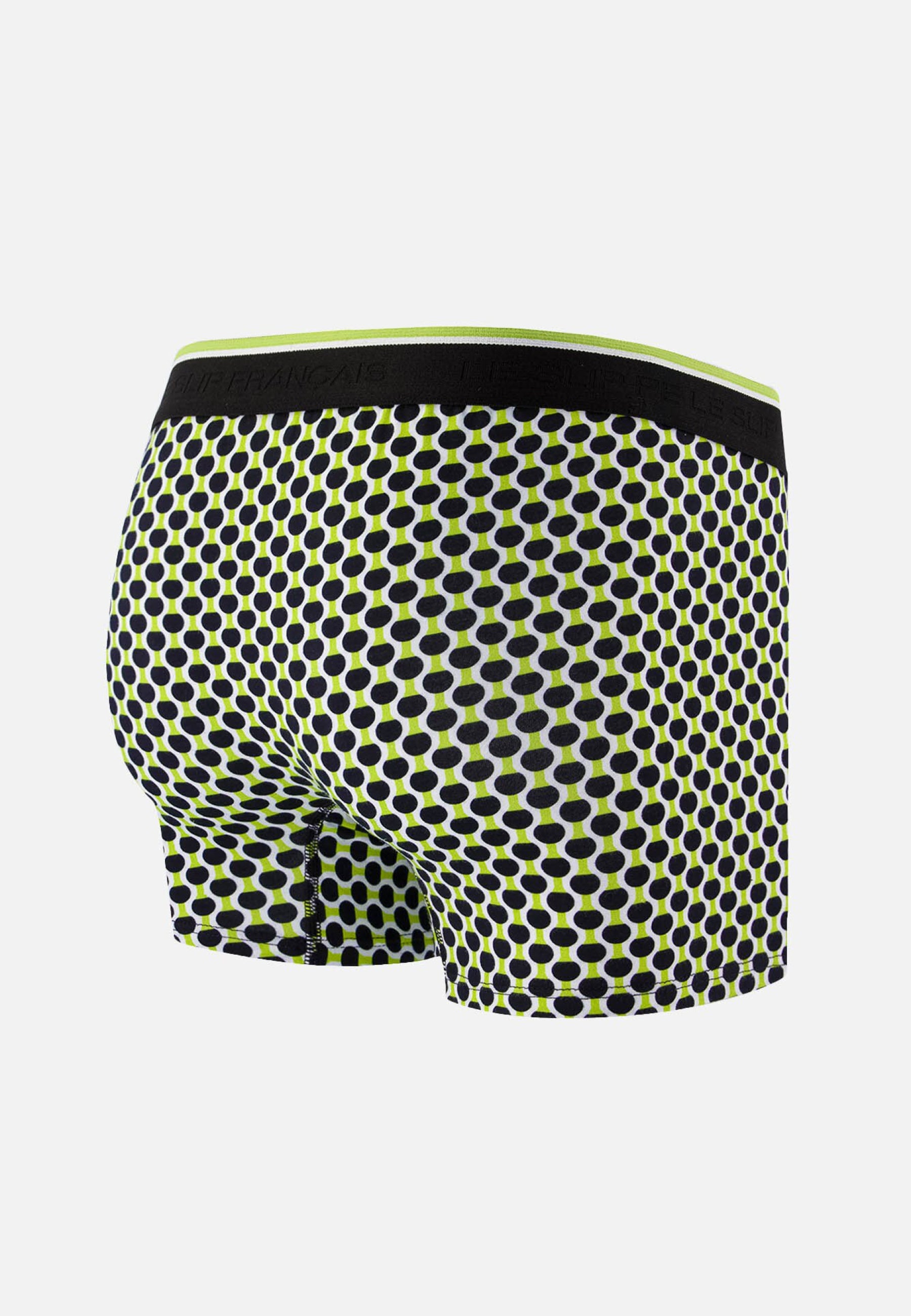 Boxer à motif raquettes jaune anis en coton - Marius Raquettes Jaune Anis