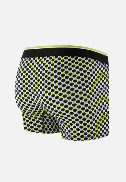 Boxer à motif raquettes jaune anis en coton - Marius Raquettes Jaune Anis
